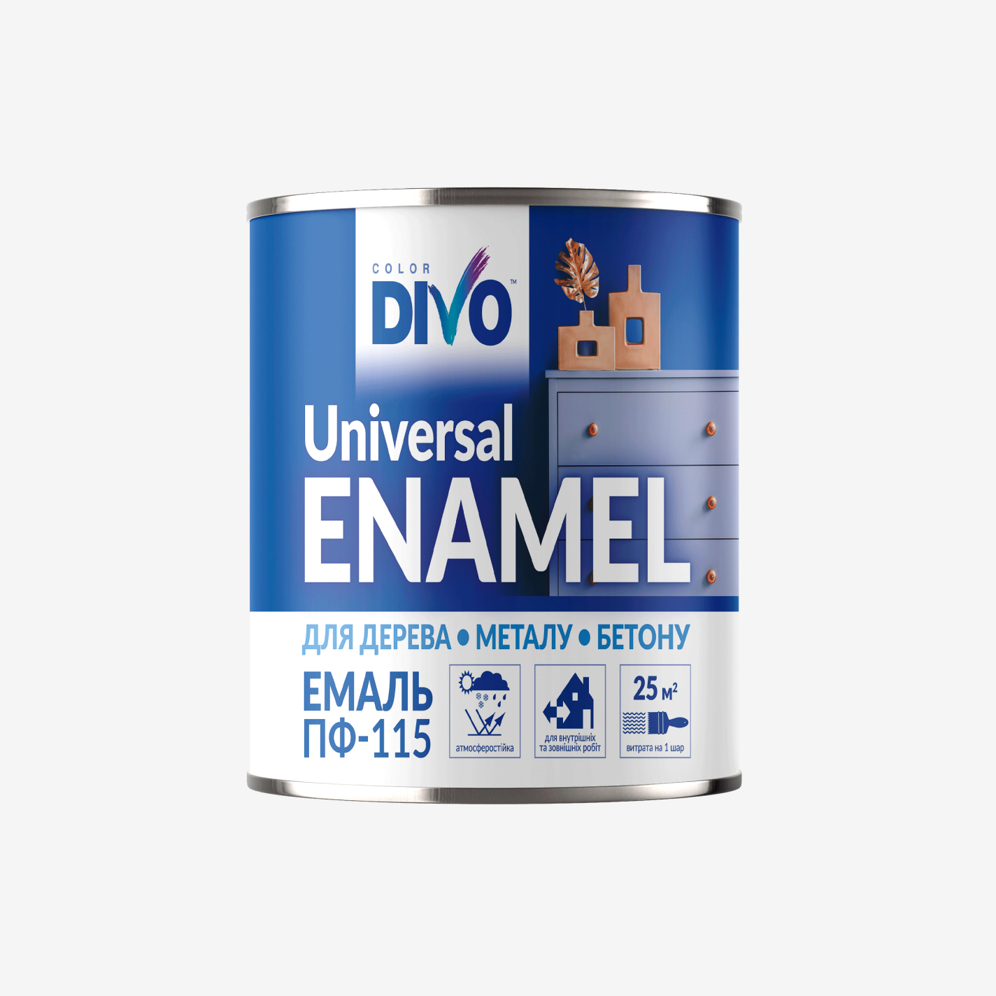 Емаль алкідна DIVO COLOR ПФ-115 срібляста 2,5 кг